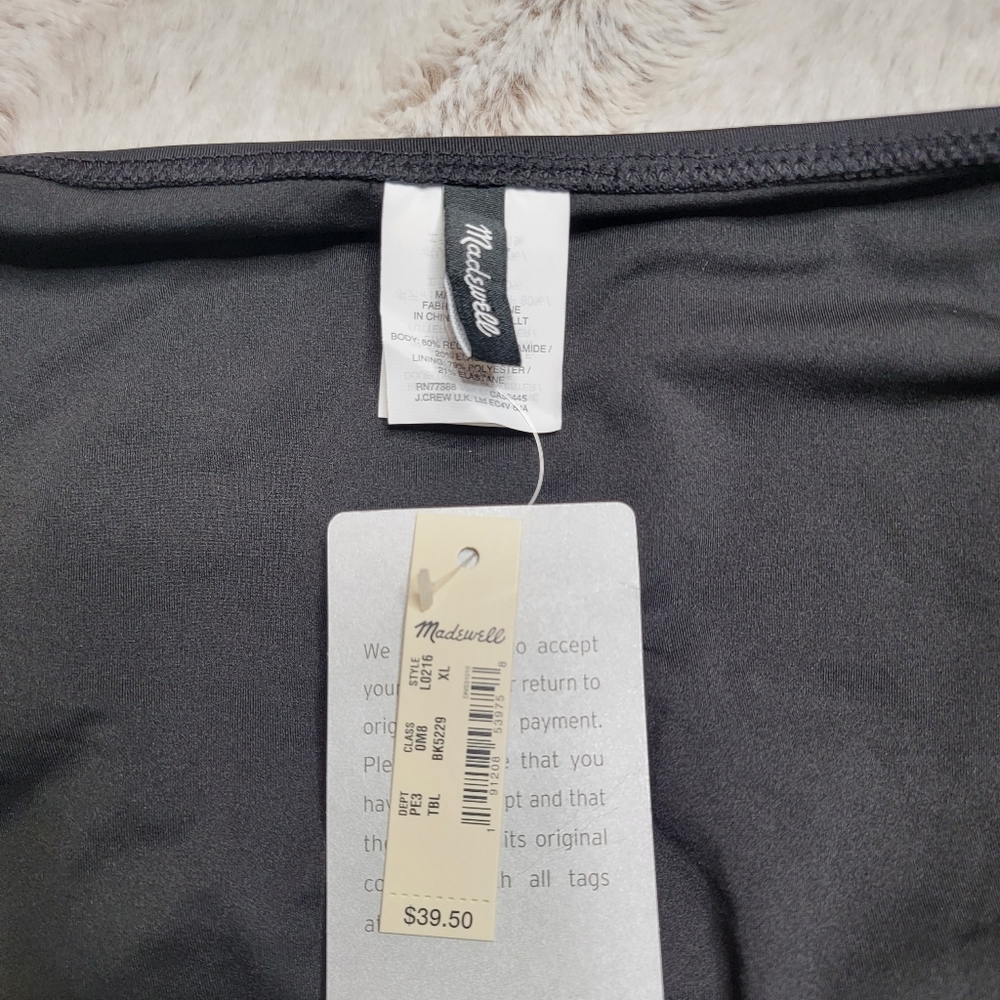 Madewell Second Wave Hipster Bikini Bottom In True Black NWT Size XL - Picture 11 of 12